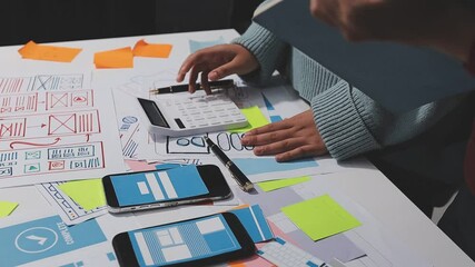 The designer team is designing the uxui system to make the uxui system work well on new phones and support system updates. Website development concept UI UX front end designer