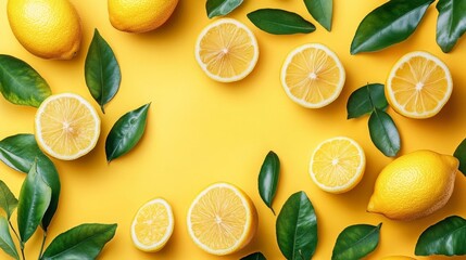 Wall Mural - Healthy lemon backdrop.