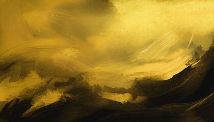 Wall Mural - watercolor background, soft color gold and black abstract paint texture on paper