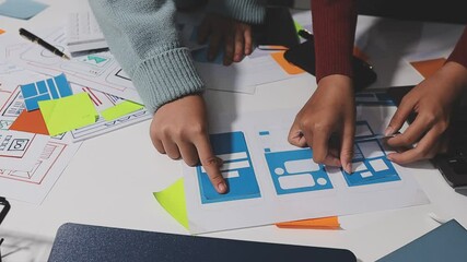 The designer team is designing the uxui system to make the uxui system work well on new phones and support system updates. Website development concept UI UX front end designer