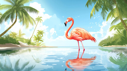 Wall Mural - Flamingo