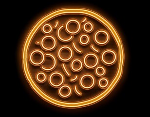 vector realistic isolated neon sign pizza decoration display black background concept restaurant cafe signage