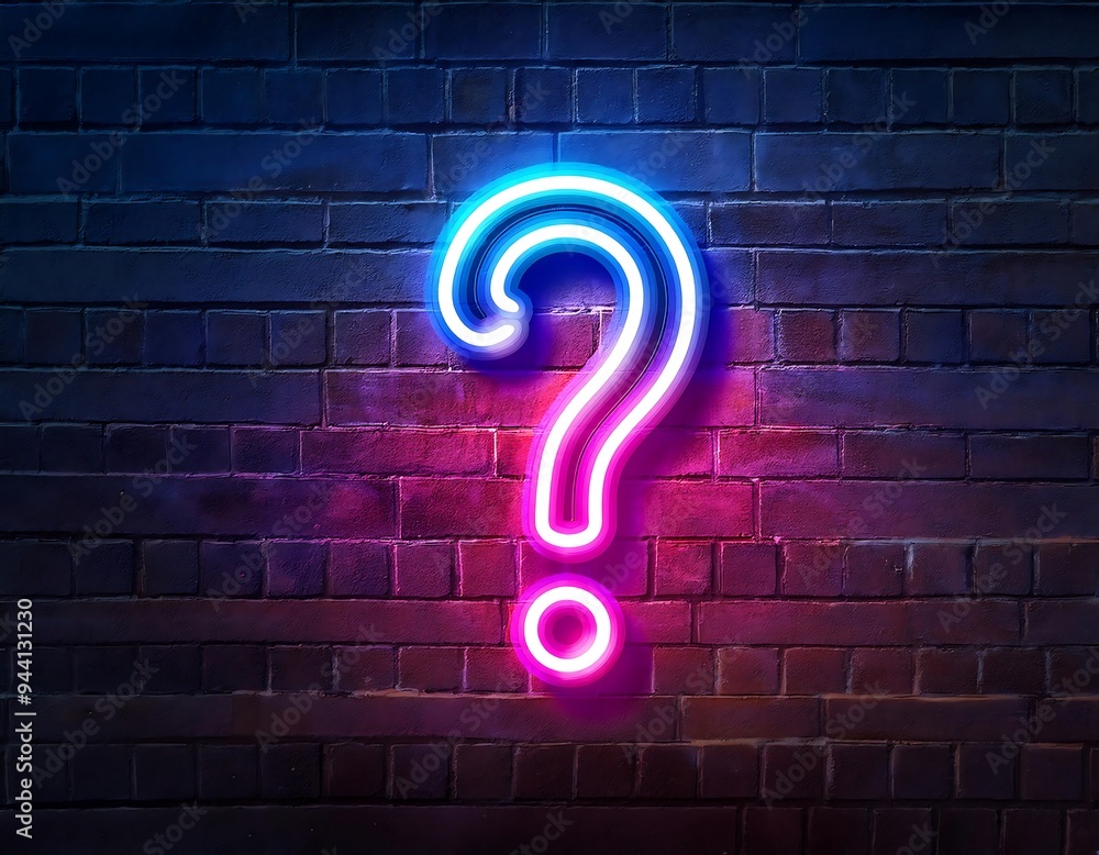 vector realistic isolated neon sign question customizable color font ...