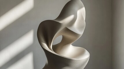 Aufkleber - A beautifully balanced modern sculpture with flowing lines and smooth curves set against a simple backdrop.