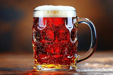 Close-up of a Frothy Mug of Beer