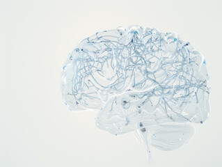 Wall Mural - A brain is shown in a white background