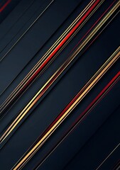 Wall Mural - Abstract dark blue background with diagonal lines of gold, red and orange colors.