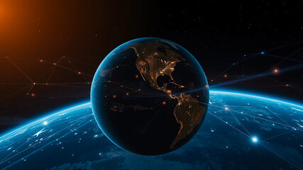 Wall Mural - earth and moon in space
