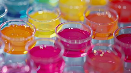 Aufkleber - Brightly colored stem cells in a sterile lab setting