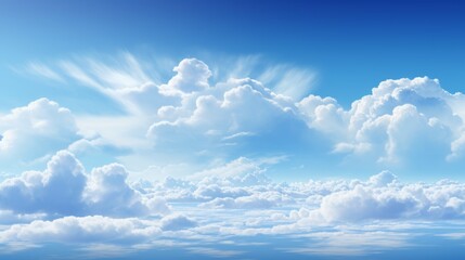 Wall Mural - Calm blue sky with gentle clouds drifting