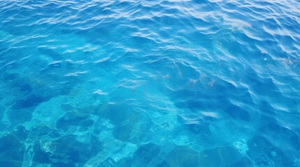 Poster - Deep blue turquoise water with light ripples and clear visibility