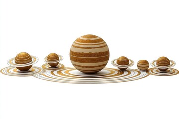 Sticker - Golden Planets in Space