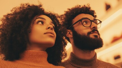 Trendy young couple shopping for modern furniture in a stylish home decor store showcasing contemporary interior design and lifestyle choices with a sense of excitement and discovery