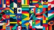 © Thaweechai - A bold background with the flags of various Latin American countries arranged in a dynamic pattern.