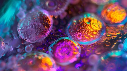 Aufkleber - Multicolored stem cells illuminated under lab light