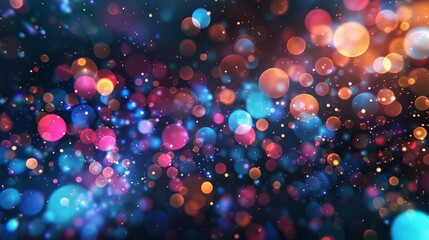 Aufkleber - Multihued particles glowing against a dark background