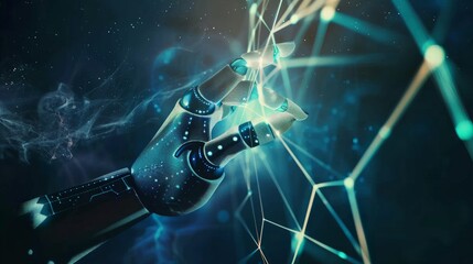 Poster - science ai technology hand of robot