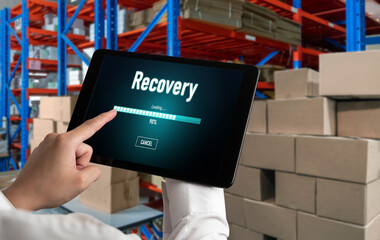 Wall Mural - data backup restoration recovery restore data from cloud storage snugly and provide planned network 