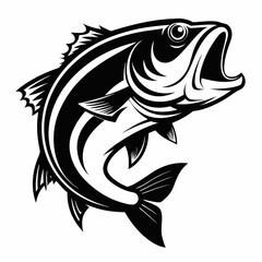 Canvas Print - bass fish design vector silhouette illustration 