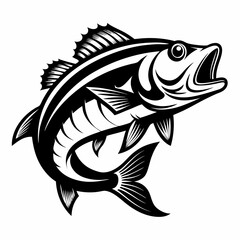 Wall Mural - bass fish design vector silhouette illustration 