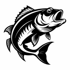 Wall Mural - bass fish design vector silhouette illustration 