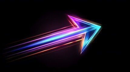 neon arrow pointing to the right, with a glowing light effect.