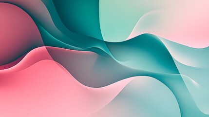 Wall Mural - A playful abstract background featuring a mix of pink green and blue colors with flowing shapes and soft transitions