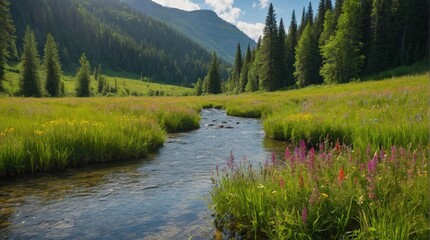 Wall Mural - Wallpaper summer in the mountains