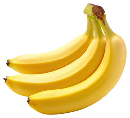 Wall Mural - PNG Fresh ripe yellow bananas bunch