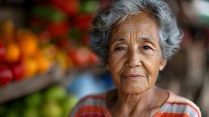 Poster - Elderly Exploring The Local Farmers Market