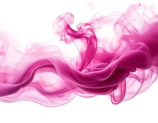 pink smoke isolated white background