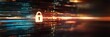 © olga_demina - Glowing lock icon in binary code matrix, representing digital security and cyber protection.