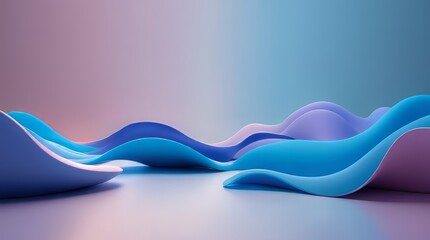 abstract blue wave 3D background