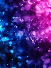 Canvas Print - A vibrant abstract background featuring a smooth gradient from purple to blue, with a mesmerizing bokeh effect created by out-of-focus lights. The colors evoke a sense of mystery and wonder, while the