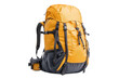 © นุชรี อังคะคำมูล - Stylish yellow hiking backpack designed for outdoor adventures, featuring multiple compartments for optimal organization isolate on transparency background