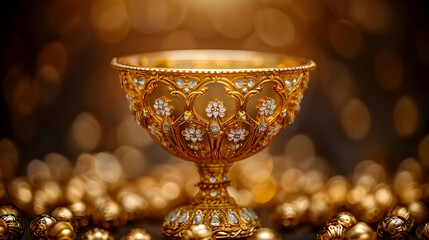 Golden Chalice with Intricate Designs Illustration