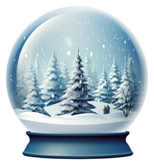 Canvas Print - PNG Winter snow globe scene illustration