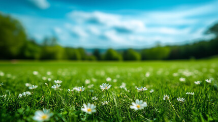 Wall Mural - spring background with grass