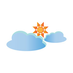 sunny cloudy weather icon vector illustration design template