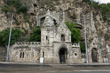 Gellert Cave. Catholic church in a cave on the banks of the Danube in Budapest.