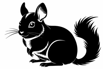 Wall Mural - Chinchillas animal black silhouette vector