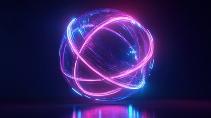 Sticker - Neon Sphere: A Colorful Abstract Design