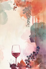 Poster template background of grape wine