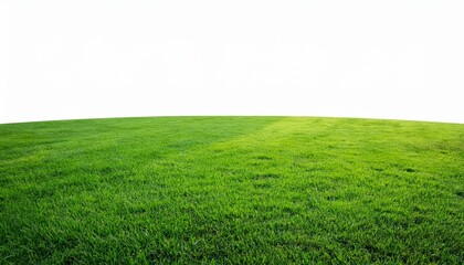 Wall Mural - green grass field isolated on white background for montage product display with clipping path