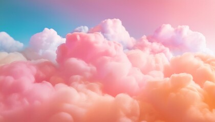 beauty sweet pastel pink and orange colorful with fluffy clouds on sky multi color rainbow image abstract fantasy growing light