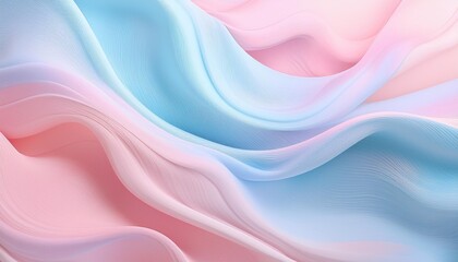 Wall Mural - ethereal waves in pastel pink and blue