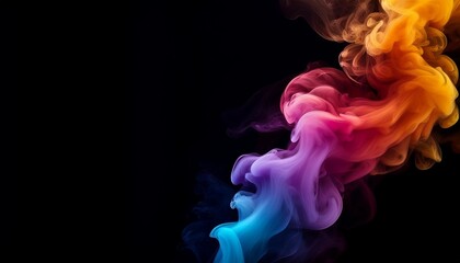 Wall Mural - vibrant colorful smoke on black background wallpaper