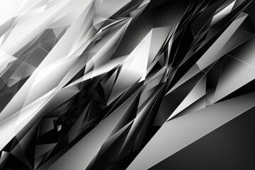 Poster - A black and white image of a jagged, angular pattern