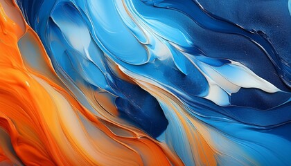 Wall Mural - an abstract painting of blue and orange