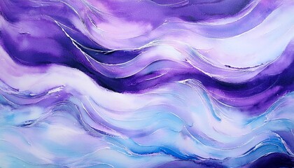 Wall Mural - abstract purple watercolor background painting abstract ocean waves